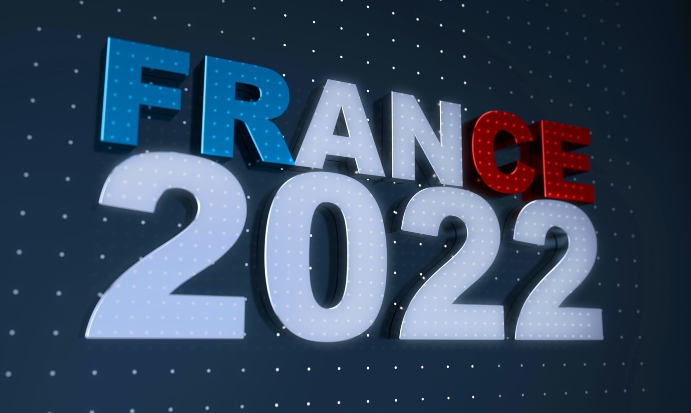 France 2020, couleurs du drapeau français sur fond marine
